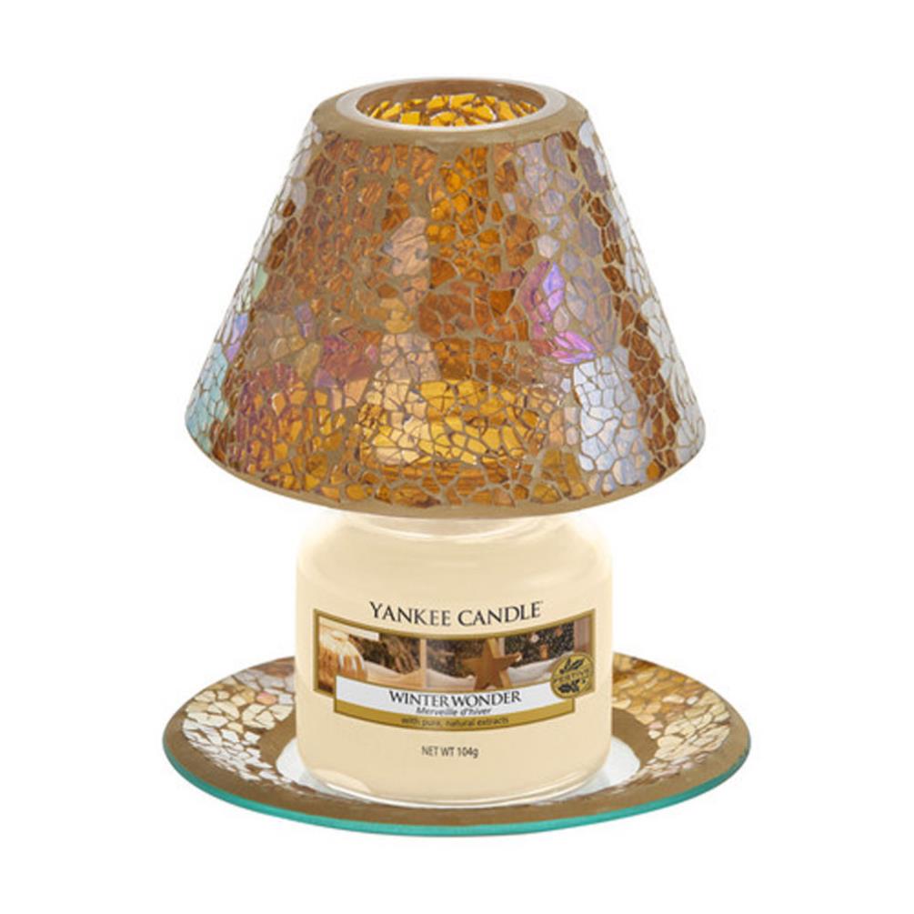 Yankee Candle Glam Mosaic Gold Small Shade & Tray Set Extra Image 1